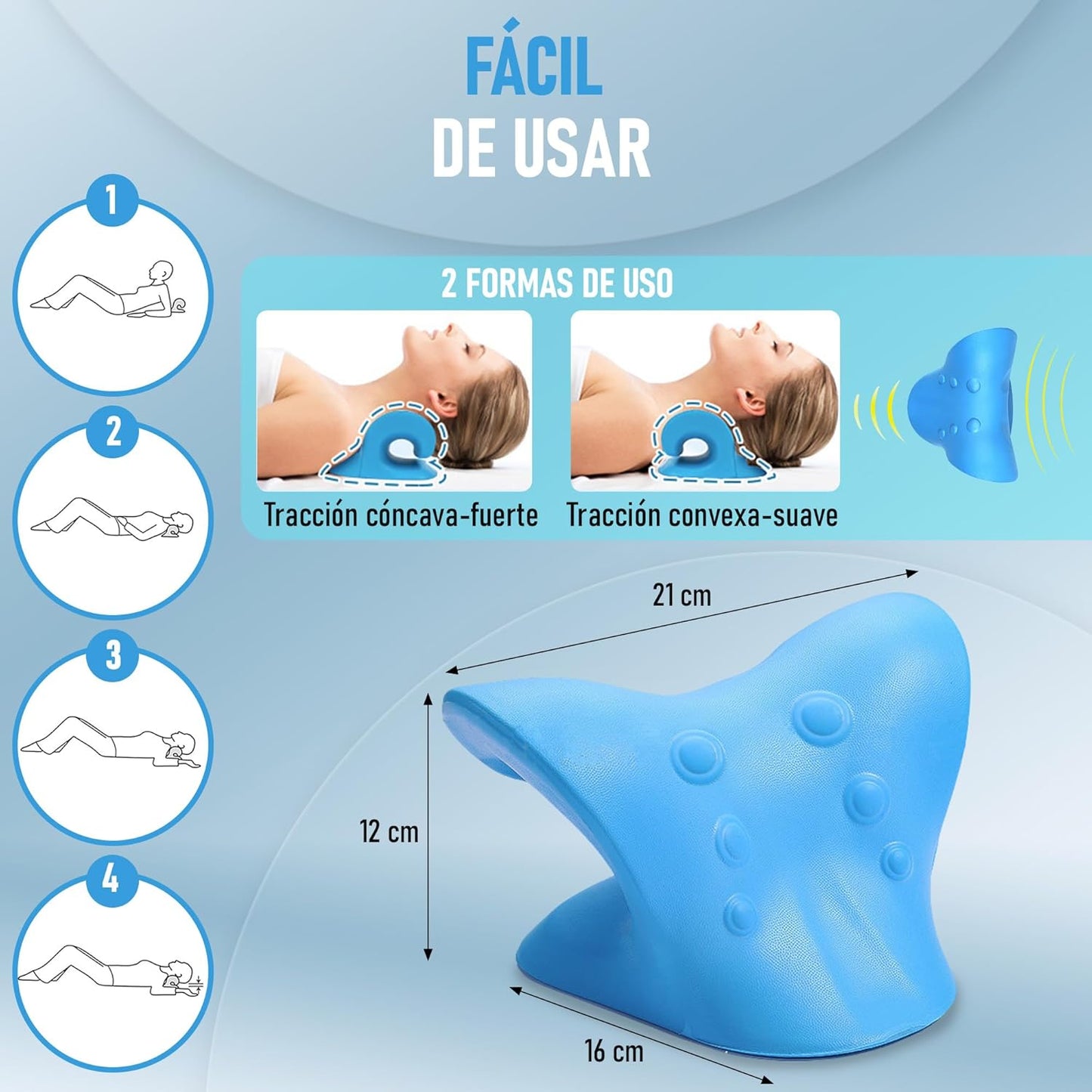 Almohada Quiropráctica PlusThey® Sin Dolor con 10 Minutos al Día