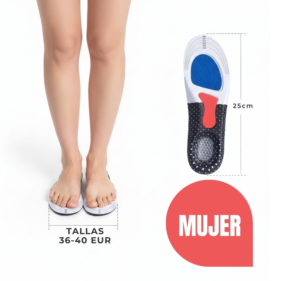 El dolor constante en tus pies puede arruinar tu vida. Plantillas Ortopédicas Top BioComfort™ Hombre y Mujer (Tallas 36 a 46)