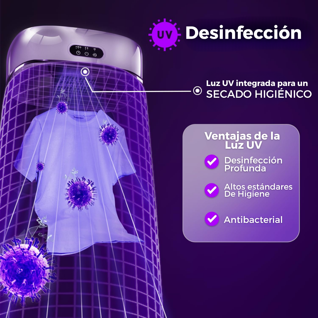 Cansada de tener la ropa húmeda. Secadora Portátil con Luz UV Ultra Dry Pro