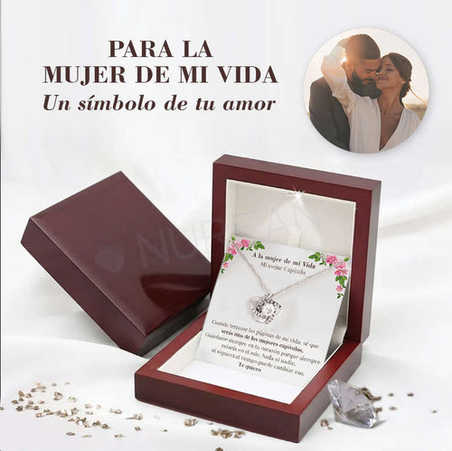 Collar Amor Sincero A LA MUJER DE MI VIDA™ Trébol - Regalo para Tu Pareja (con nota especial)