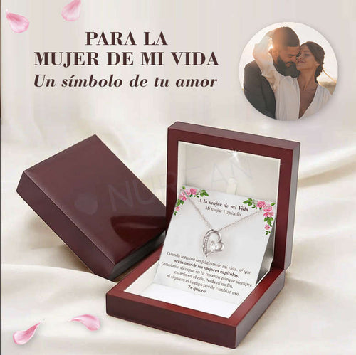 Collar Amor Sincero A LA MUJER DE MI VIDA™ Corazón - Regalo para Tu Pareja (con nota especial)