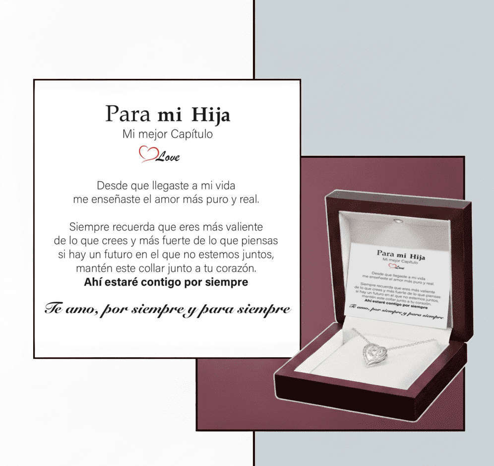Collar Amor Verdadero MADRE E HIJA™ Corazón - Regalo para Mi Hija (con nota especial)