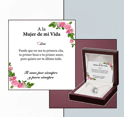 Collar Amor Sincero A LA MUJER DE MI VIDA™ Trébol - Regalo para Tu Pareja (con nota especial)