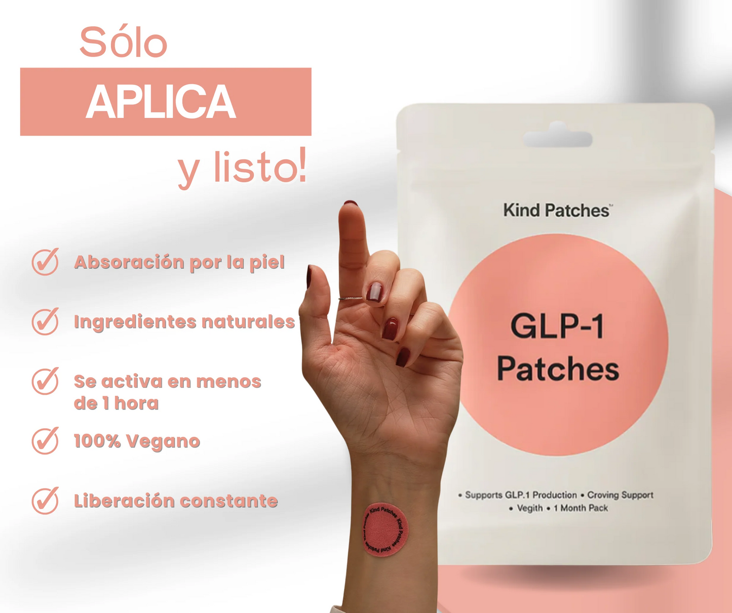 Parches GLP-1™ Reduce tu apetito y pierde peso de forma natural (Kit 30 parches)