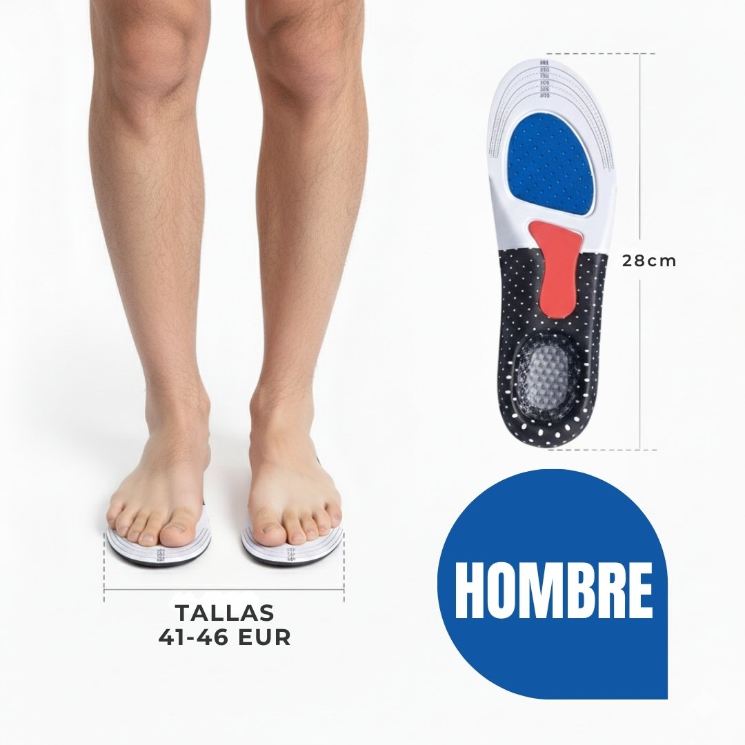 El dolor constante en tus pies puede arruinar tu vida. Plantillas Ortopédicas Top BioComfort™ Hombre y Mujer (Tallas 36 a 46)