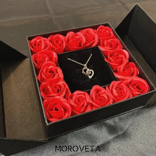 Regalo Collar en caja de 16 Rosas para El Amor de Mi Vida