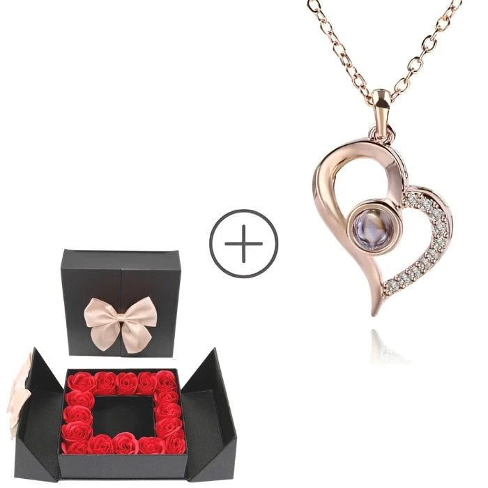 Regalo Collar en caja de 16 Rosas para El Amor de Mi Vida
