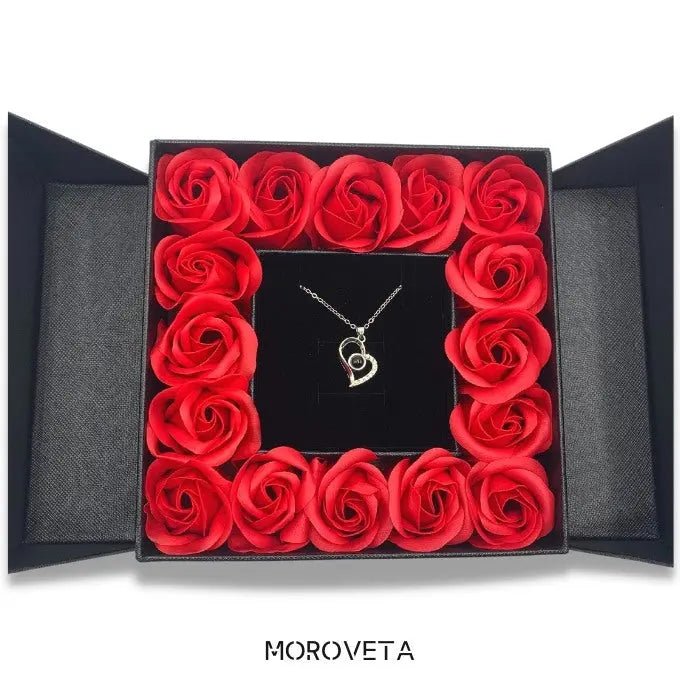 Regalo Collar en caja de 16 Rosas para El Amor de Mi Vida