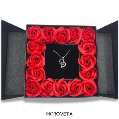Regalo Collar en caja de 16 Rosas para El Amor de Mi Vida