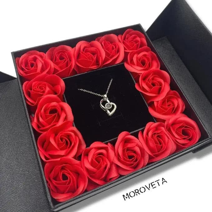 Regalo Collar en caja de 16 Rosas para El Amor de Mi Vida