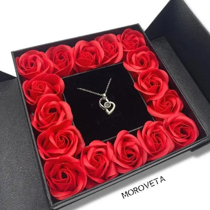 Regalo Collar en caja de 16 Rosas para El Amor de Mi Vida